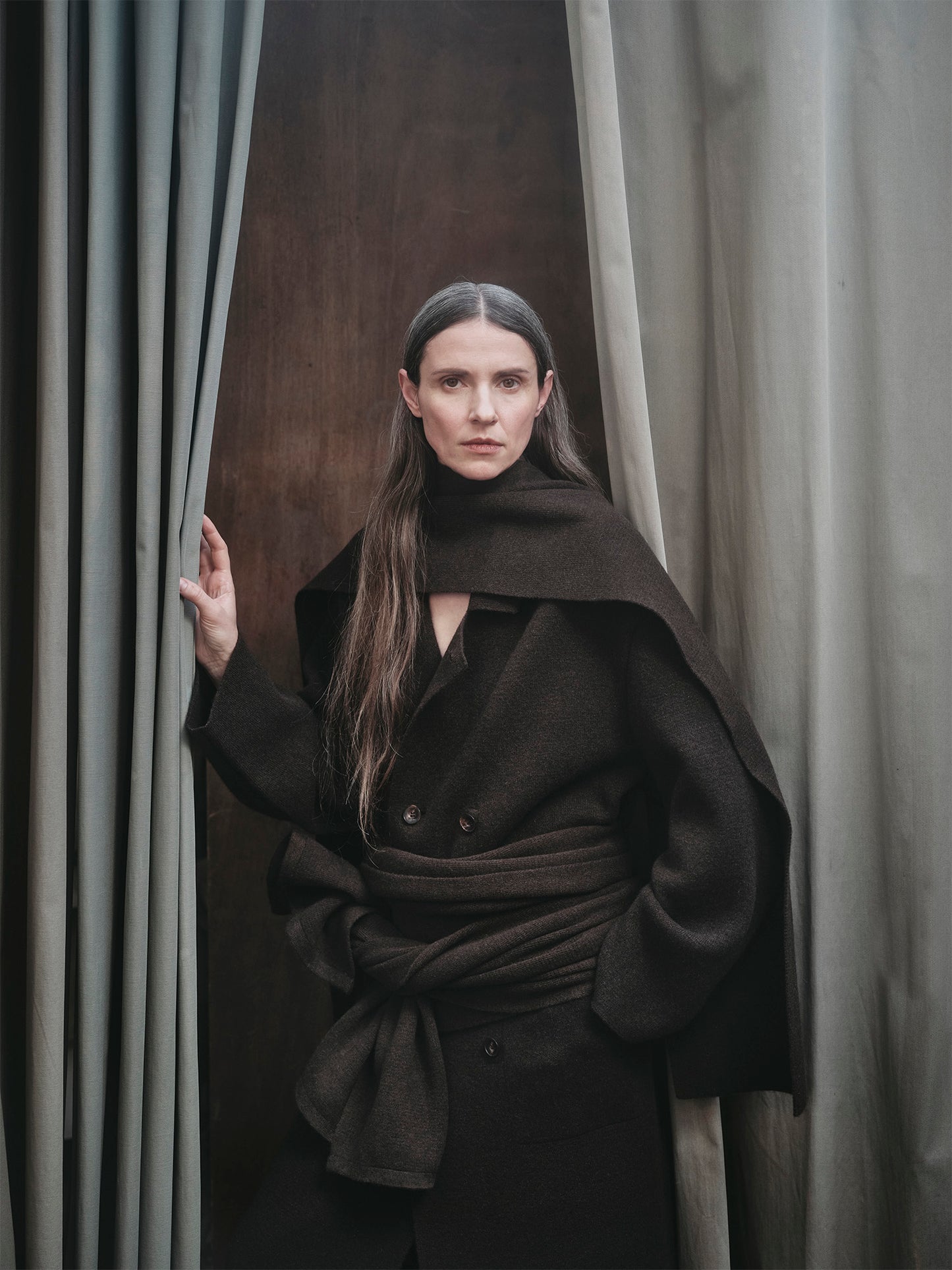 N-C-02 Yak Double Breasted Knit Coat